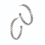 Hot Tomato Cog Hoops - Brushed Silver