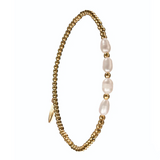 Hot Tomato Fine String Bracelet with Freshwater Pearls