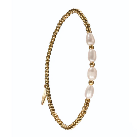 Hot Tomato Fine String Bracelet with Freshwater Pearls