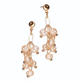 Hot Tomato Fresh Water Pearl Cluster Drop Earrings