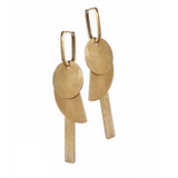 Hot Tomato Geo Gallery Earrings - Brushed Gold