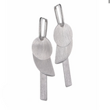 Hot Tomato Geo Gallery Earrings - Brushed Silver