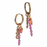 Hot Tomato Gold Charm Cluster with Seahorse Earrings