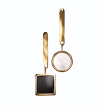 Hot Tomato Miss Match Drop Earrings - Black/White