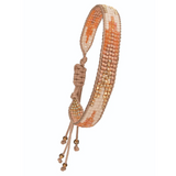 Hot Tomato My Tribe Miyuki Friendship Bracelet - Satsuma/Bone/Gold