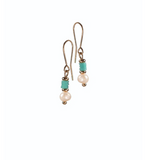 Hot Tomato Perfectly Petite Earrings - Pearl/Turquoise/Gold
