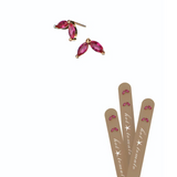 Hot Tomato Petal Duet Stud Earrings - Fushia