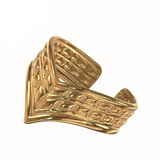 Hot Tomato Sergent Stripes Ring - Gold