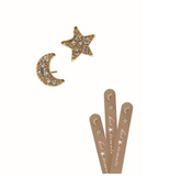 Hot Tomato Star & Moon Sparkle Studs - Silver