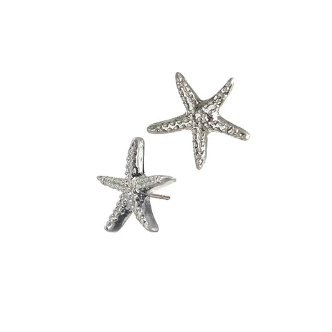 Hot Tomato Starfish Studs - Worn Silver