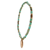 Hot Tomato Stone Slip String Bracelet - Turquoise/Gold