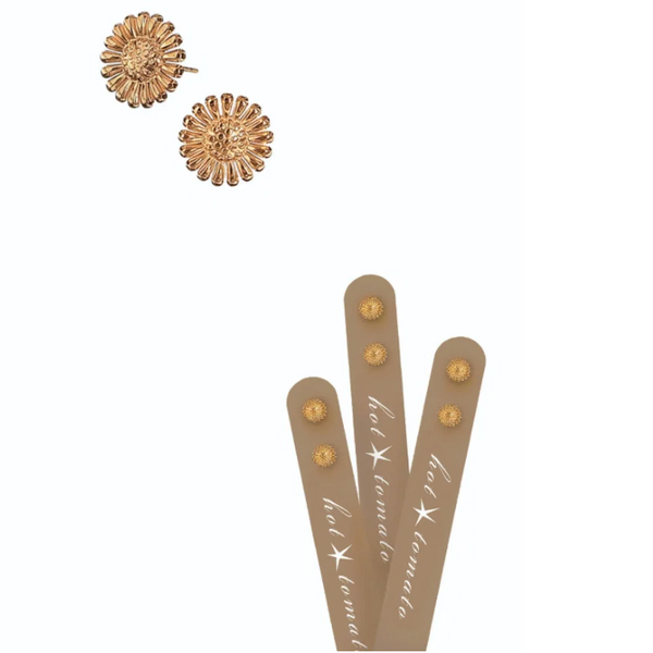 Hot Tomato Sunflower Stud Earrings