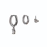 Hot Tomato Triptych Set - Little Miss Match - Silver/Clear