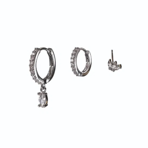 Hot Tomato Triptych Set - Little Miss Match - Silver/Clear