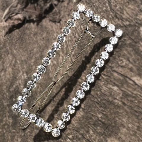 Hot Tomato Vintage Style Hair Clip - Silver/Clear