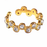 Hot Tomato Zircon Garland Open Cuff Ring