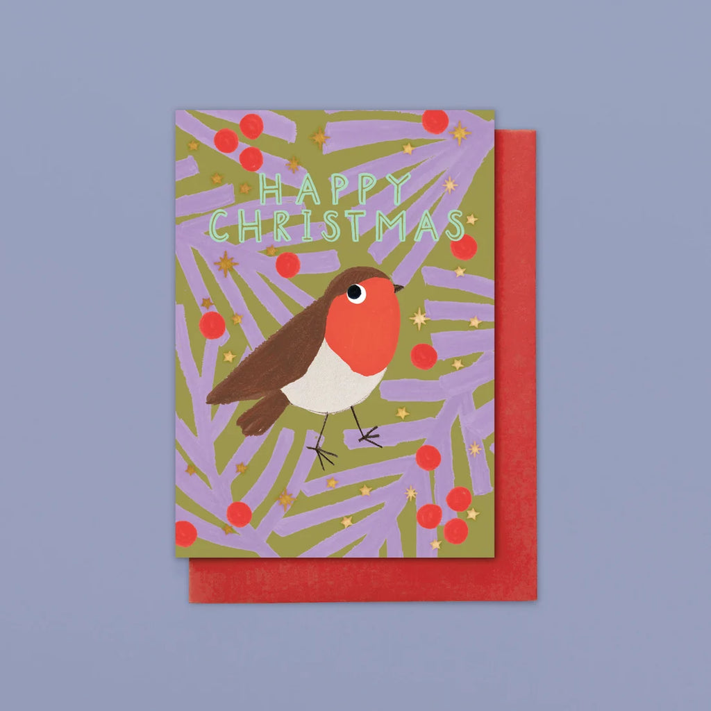 Pack of 8 Christmas Cards - Happy Christmas Robin
