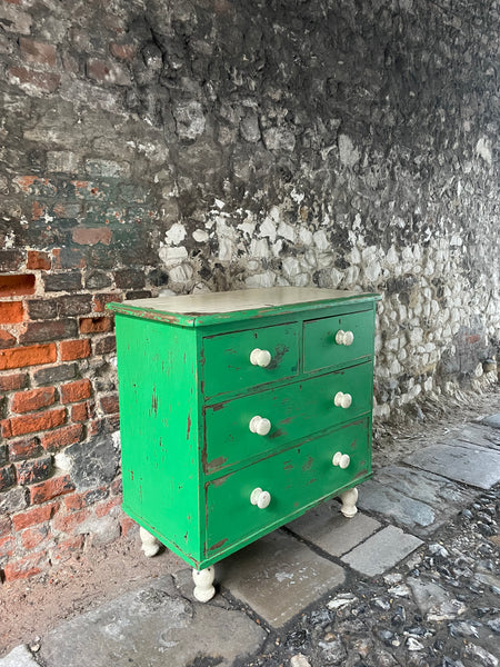 Antique Painted Pine Chest of Drawers