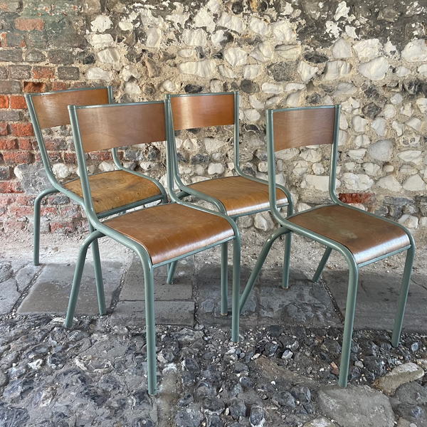 Set of 1940s Tubular Stacking Chairs