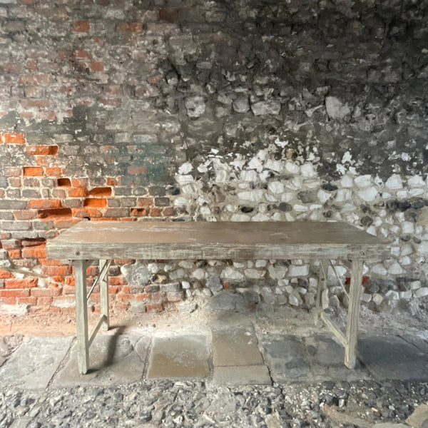 Rustic Painted Trestle Table