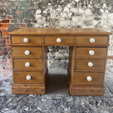 Antique Pine Pedestal Desk