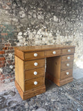 Antique Pine Pedestal Desk