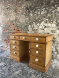 Antique Pine Pedestal Desk