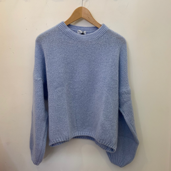 Long Sleeve Mohair Jumper - Pale Blue