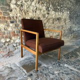 1950s Mid-Century Modern Lewis Butler for Knoll Walnut Lounge Chair