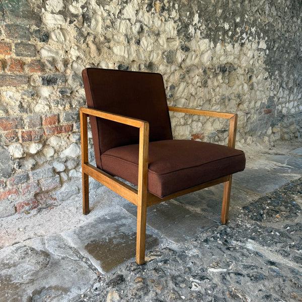 1950s Mid-Century Modern Lewis Butler for Knoll Walnut Lounge Chair