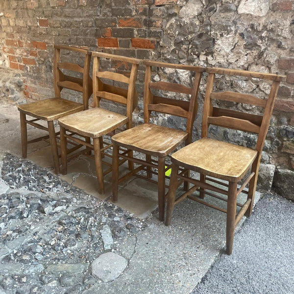 Set of Four Chapel Chairs
