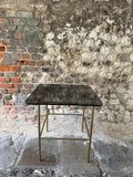 Vintage French Glass and Brass Table