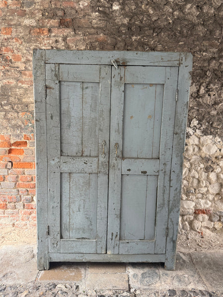 Large Vintage Indian Painted Linen Cupboard