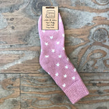 Pink Rib Ladies Star Socks