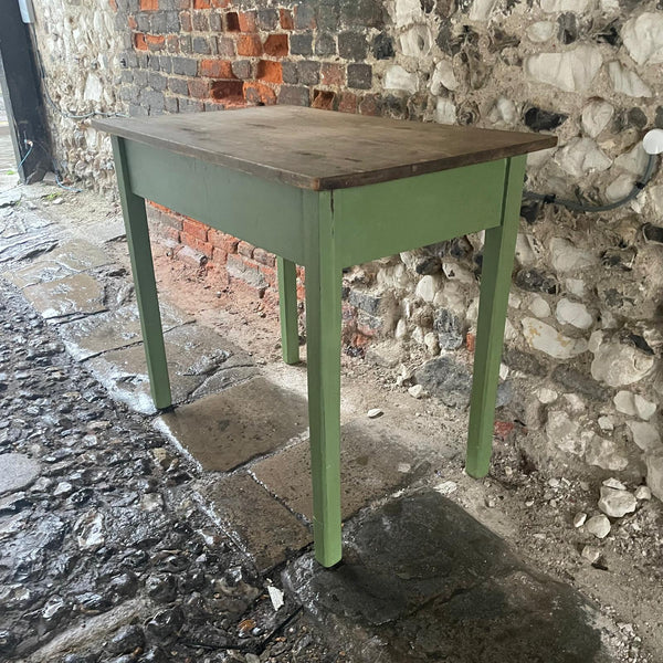 Antique Pine Kitchen Table with Painted Legs
