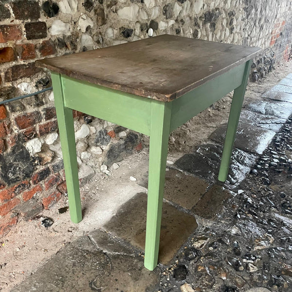 Antique Pine Kitchen Table with Painted Legs