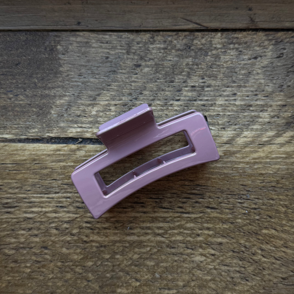 Black Colour Glossy Hair Claw - Pink