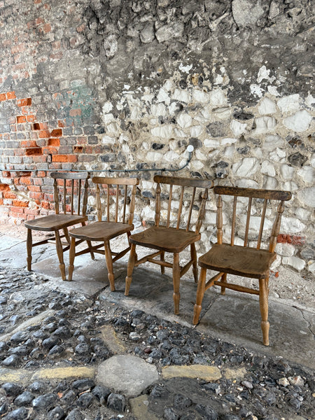 Antique Elm Childrens Chairs