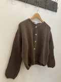 Long Sleeve Mohair Cardigan - Chocolate
