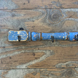 Set of 5 Vintage Hooks on a Blue Painted Balustrade