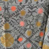 Vintage Embroidered Blue Kantha Throw