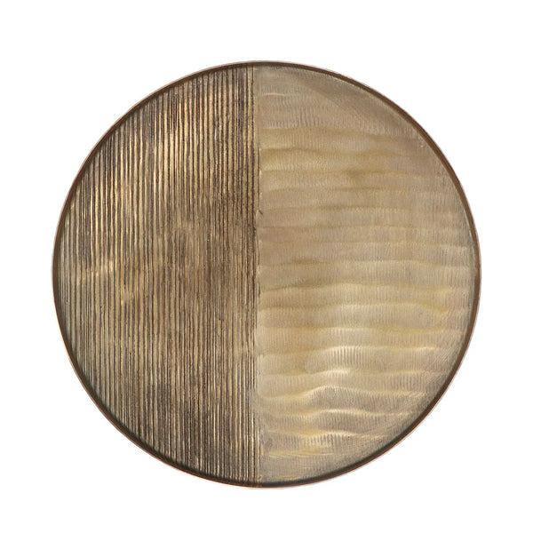 Metal Half Striped Gold Tray
