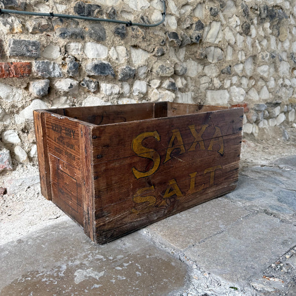 Vintage Saxa Salt Box