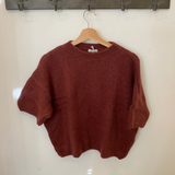 Cropped Mohair Jumper - Burgundy