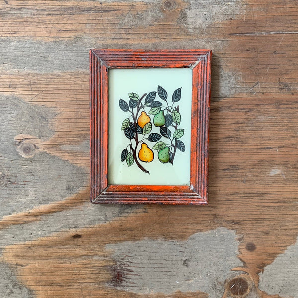 Vintage Glass Framed Paintings Fruit - Extra Small