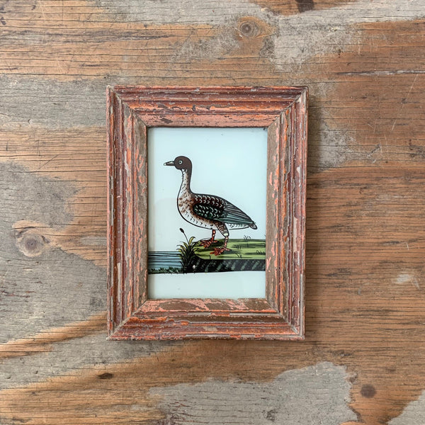 Vintage Glass Framed Paintings Birds - Extra Small