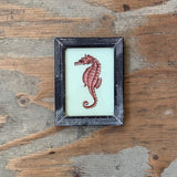 Vintage Glass Framed Paintings Seahorse - Extra Small