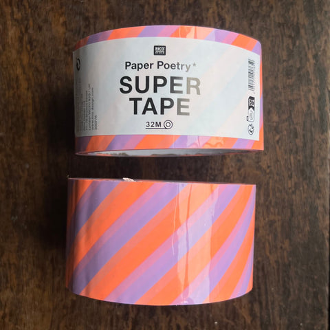 Lilac and Neon-Orange Parcel Tape