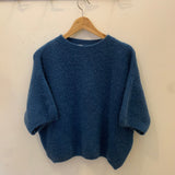 Cropped Sleeve Mohair Jumper Moody Teal