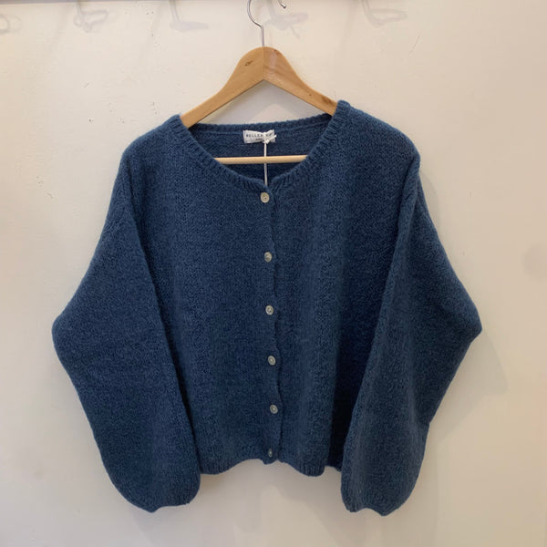 Long Sleeve Mohair Cardigan Moody Teal